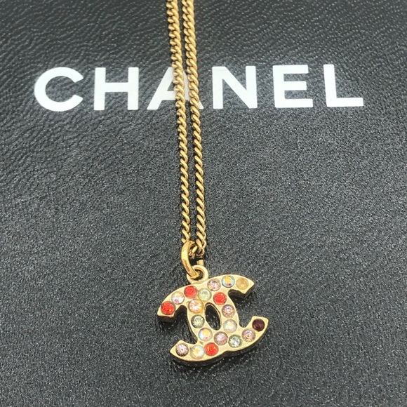 Chanel CC Coco Logo Rhinestone Crystal Necklace - Picture 7 of 16